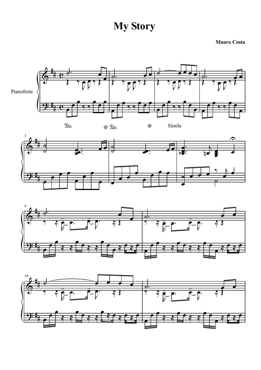 My Story Piano Solo scores gallery preview page 1