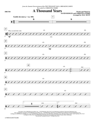 A Thousand Years (arr. Mac Huff) - Drums