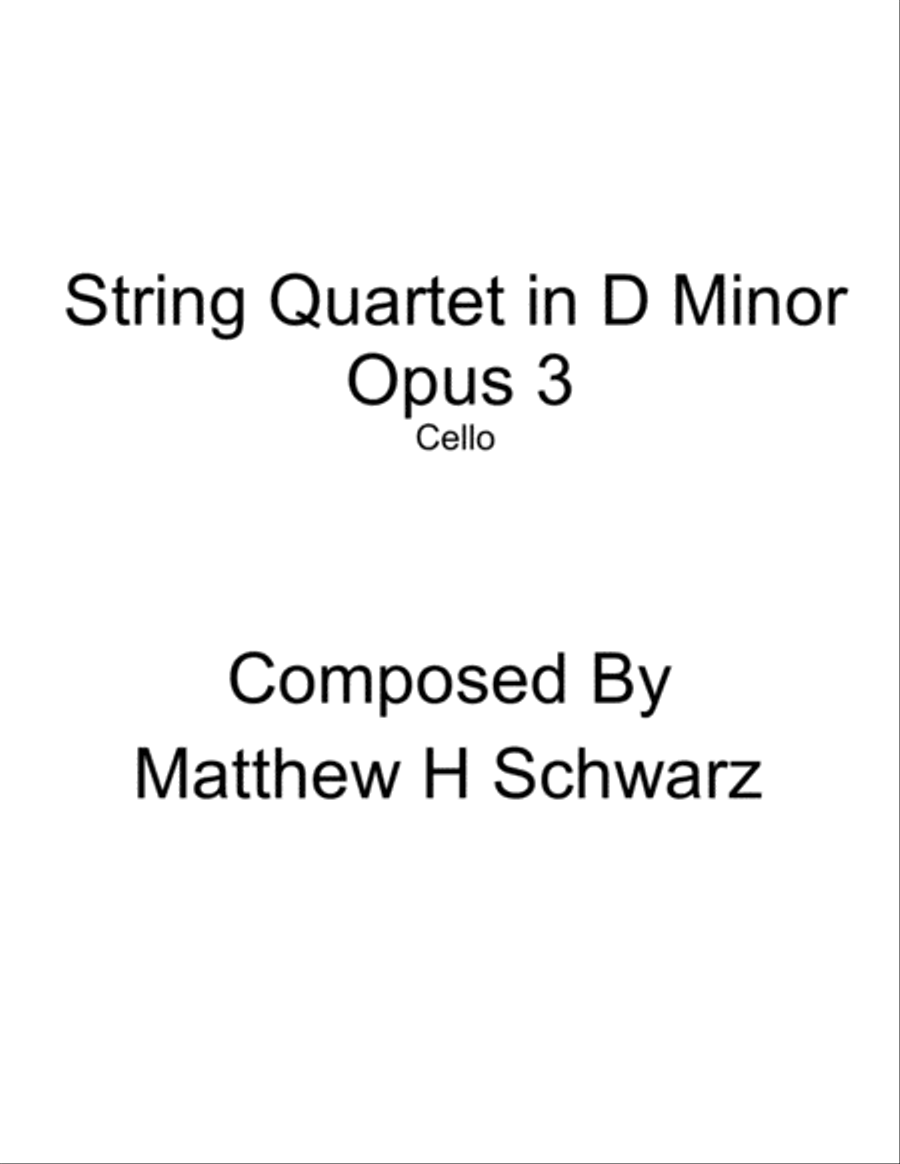 String Quartet 1 in D Minor - Cello String Quartet scores gallery preview page 1