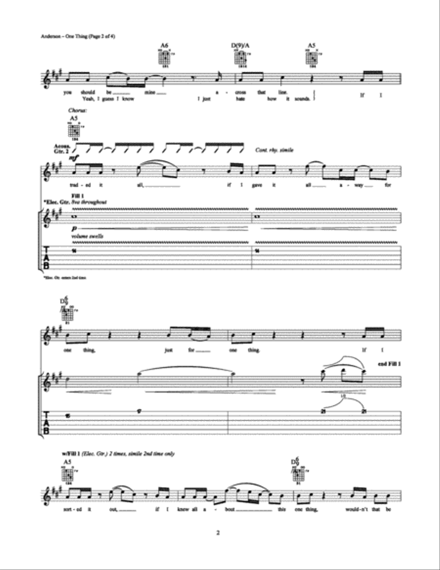 One Thing One Thing Electric Guitar scores gallery preview page 2