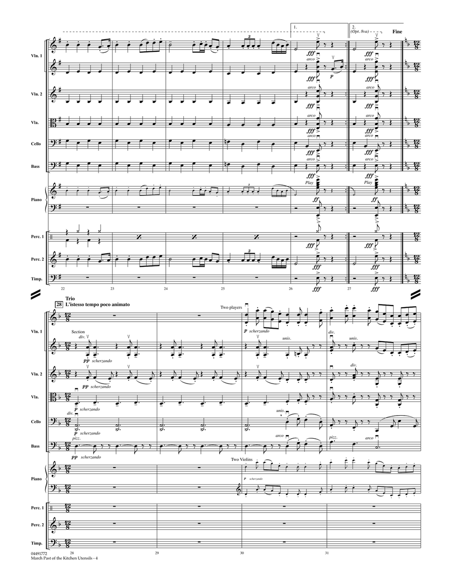 March Past of the Kitchen Utensils (from The Wasps) - Conductor Score (Full Score) String Orchestra scores gallery preview page 4