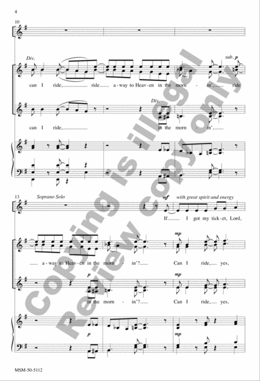 If I Got My Ticket (SSAA) SSAA scores gallery preview page 4