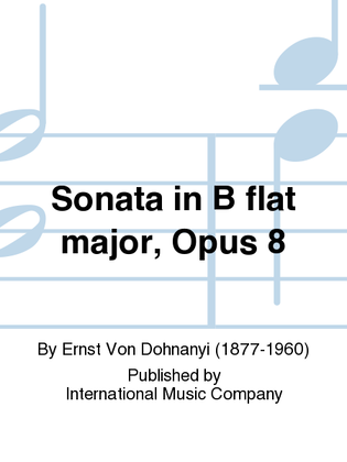 Book cover for Sonata In B Flat Major, Opus 8