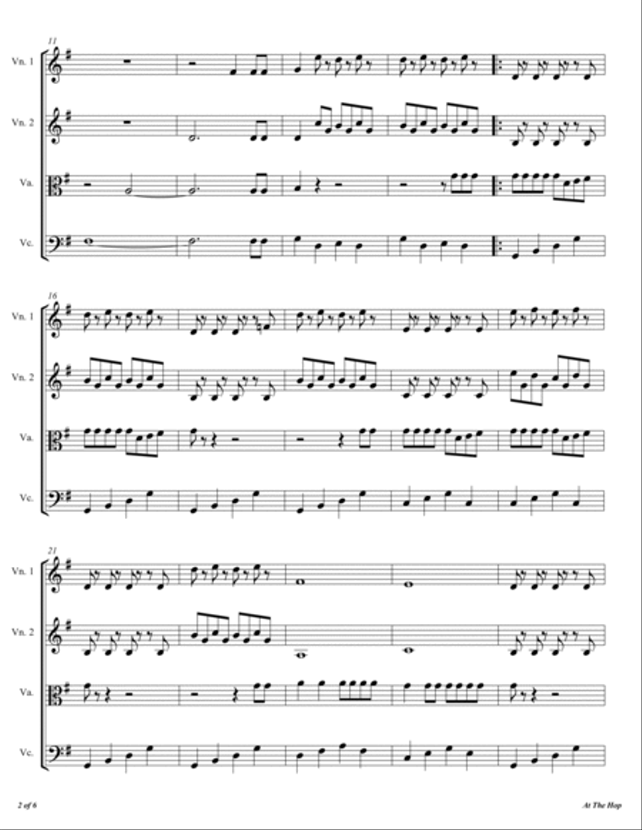 At The Hop String Quartet scores gallery preview page 3