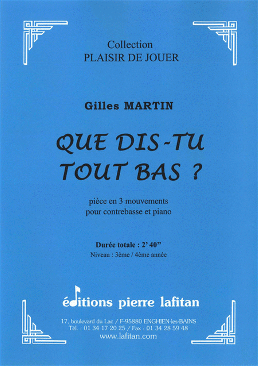 Que Dis-Tu Tout Bas ? Double Bass scores gallery preview page 1
