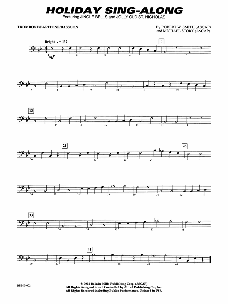 Holiday Sing-Along: 1st Trombone