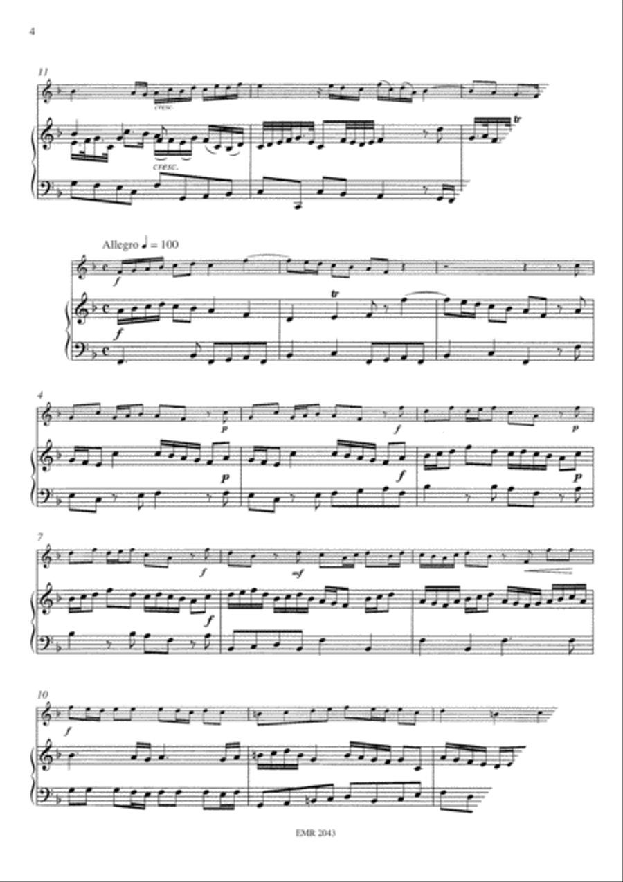Sonata No. 1 in F Major Flute Solo scores gallery preview page 4