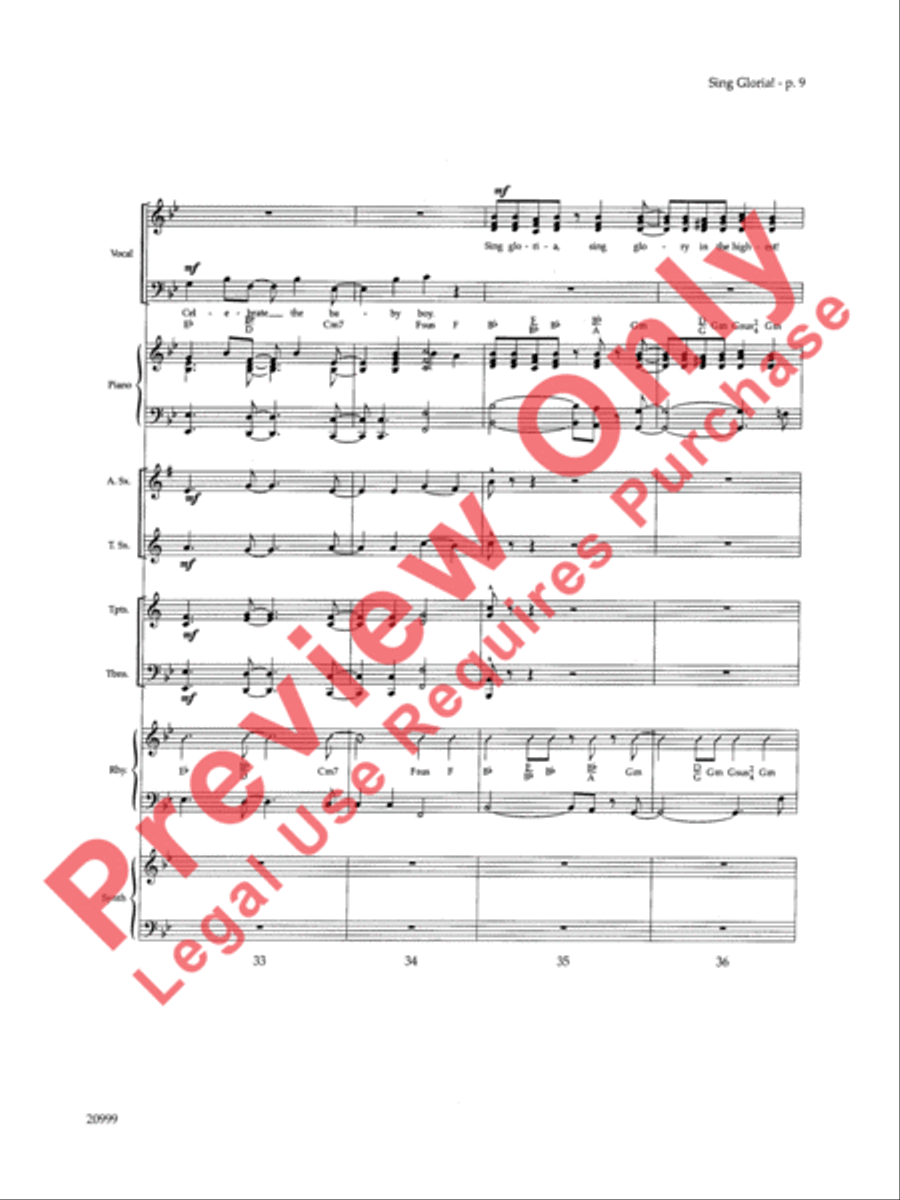 Sing Gloria! (A Song for Christmas) Choir scores gallery preview page 10