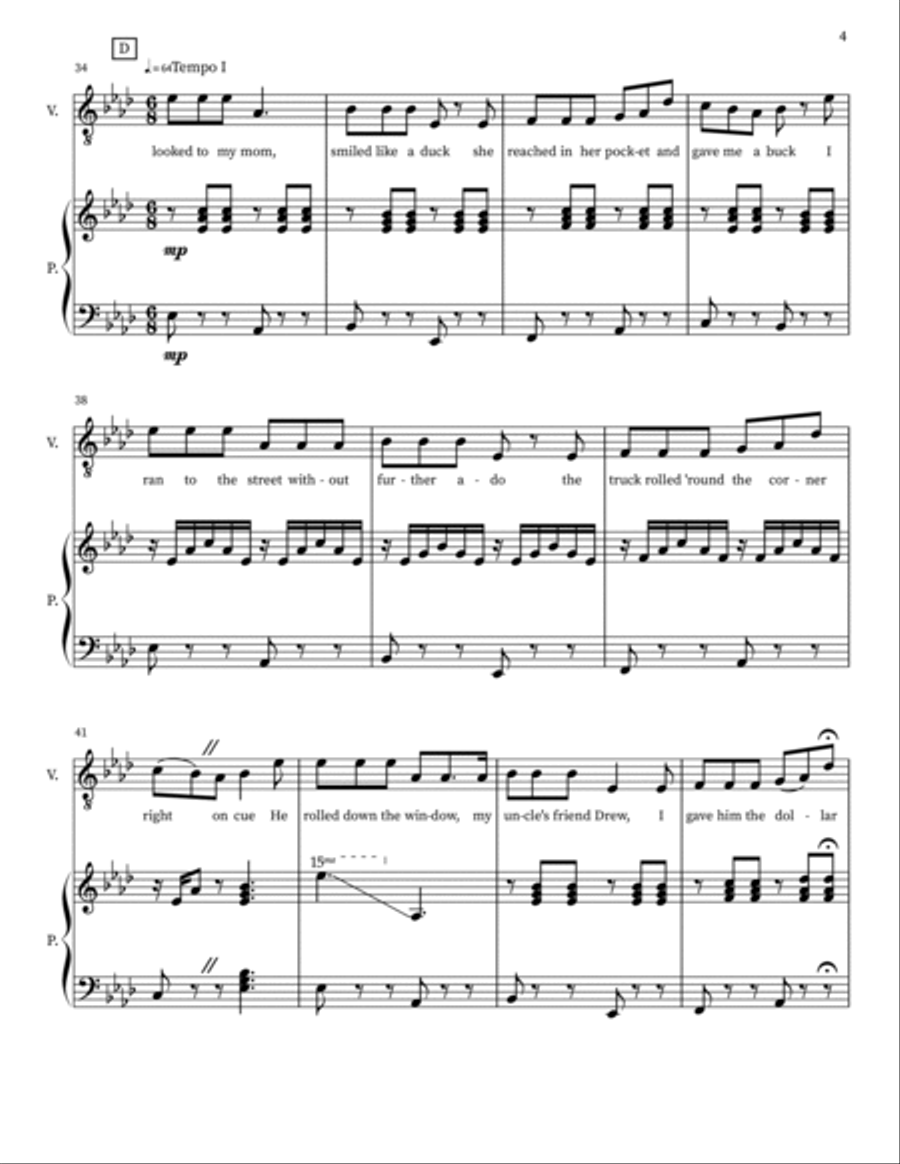 A Childhood Ice Cream Truck Story Piano Duet scores gallery preview page 4