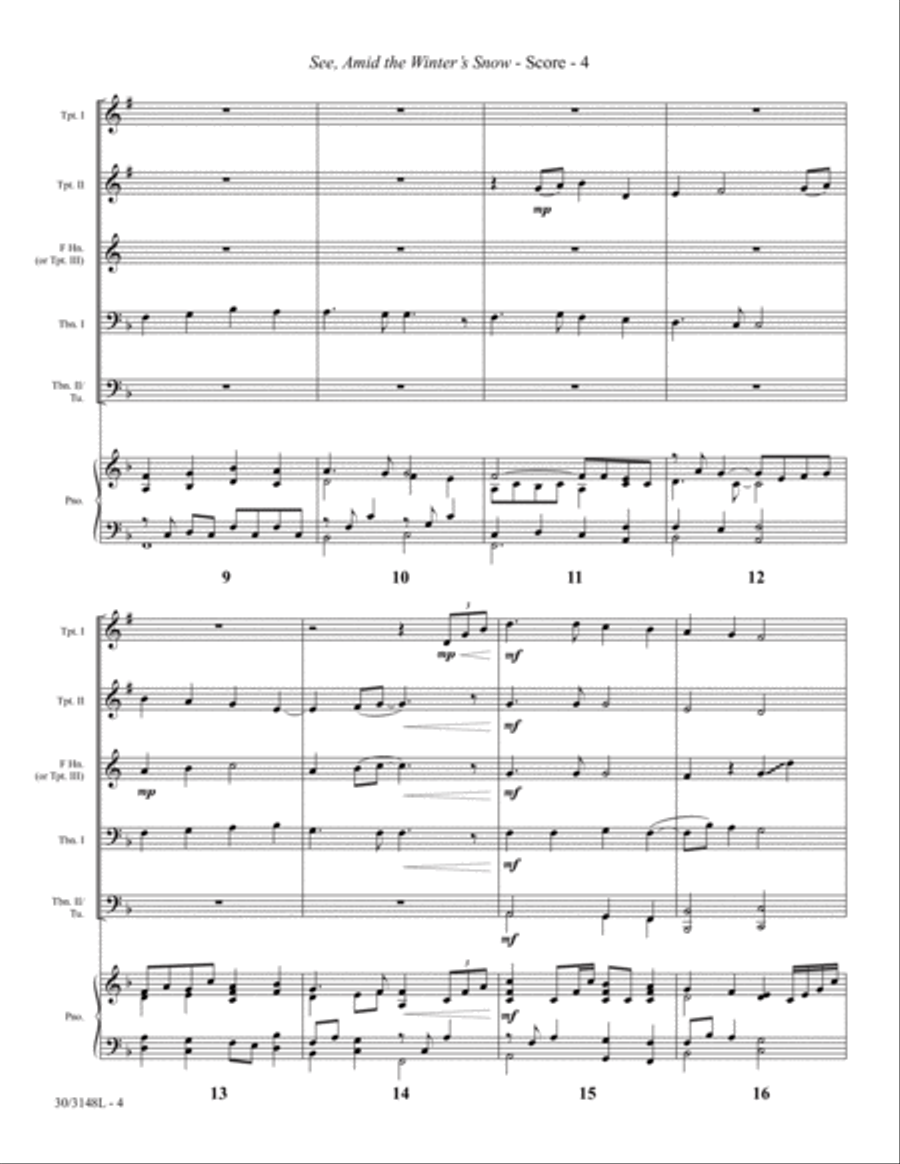 See, Amid the Winter's Snow Brass Ensemble scores gallery preview page 4
