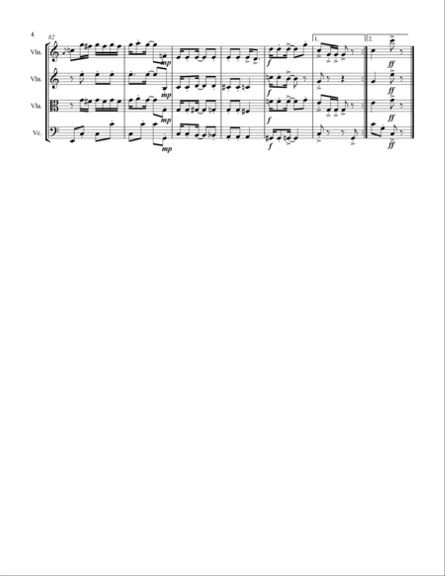 Joplin - “Fig Leaf Rag” (for String Quartet) String Quartet scores gallery preview page 5
