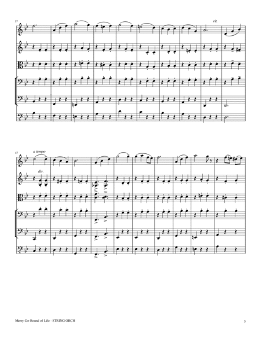 Merry-go-round Of Life String Orchestra scores gallery preview page 3
