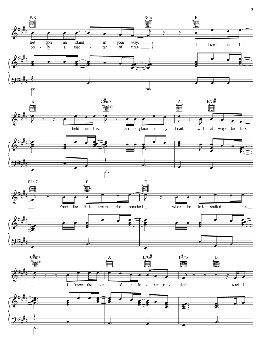 I Loved Her First Piano, Vocal, Guitar scores gallery preview page 3