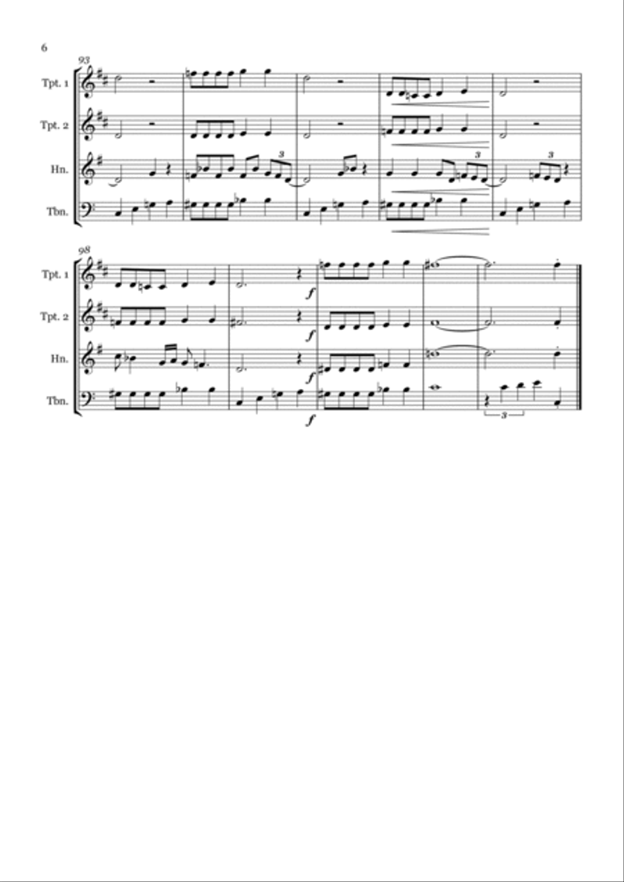Crazy Little Thing Called Love Brass Quartet scores gallery preview page 6