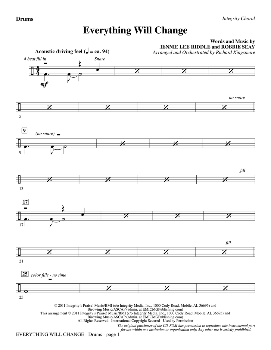 Everything Will Change - Drums