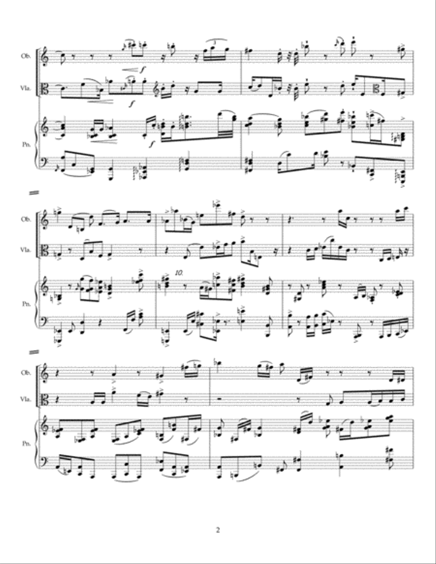 Ricordanze, for oboe (or clarinet), viola and piano Small Ensemble scores gallery preview page 4