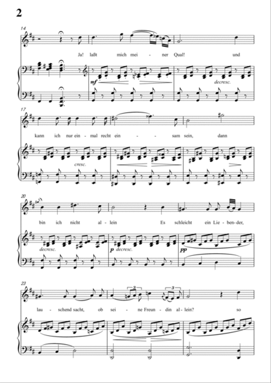 Schubert-Gesänge des Harfners,Op.12 No.1 in b minor,for Vocal and Piano Voice scores gallery preview page 3