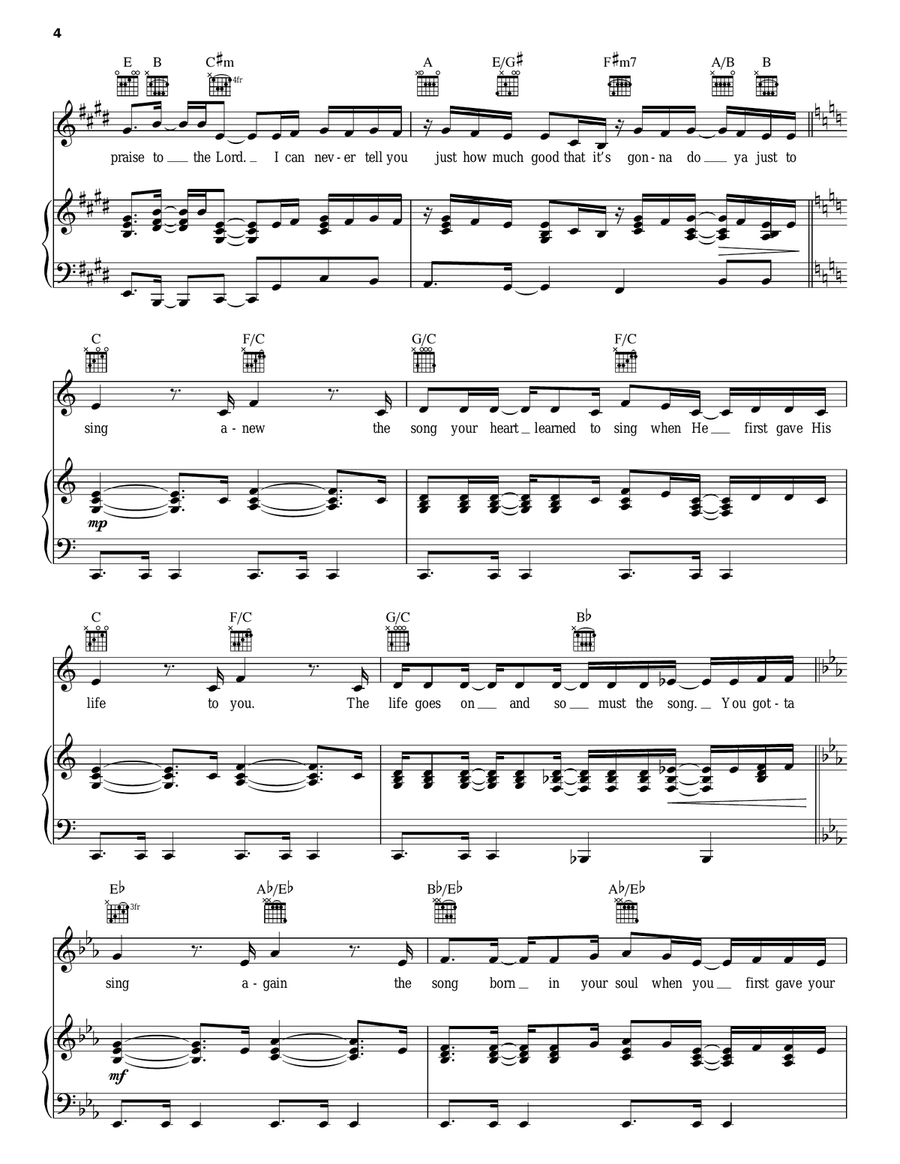 Sing Your Praise To The Lord Piano, Vocal, Guitar scores gallery preview page 4