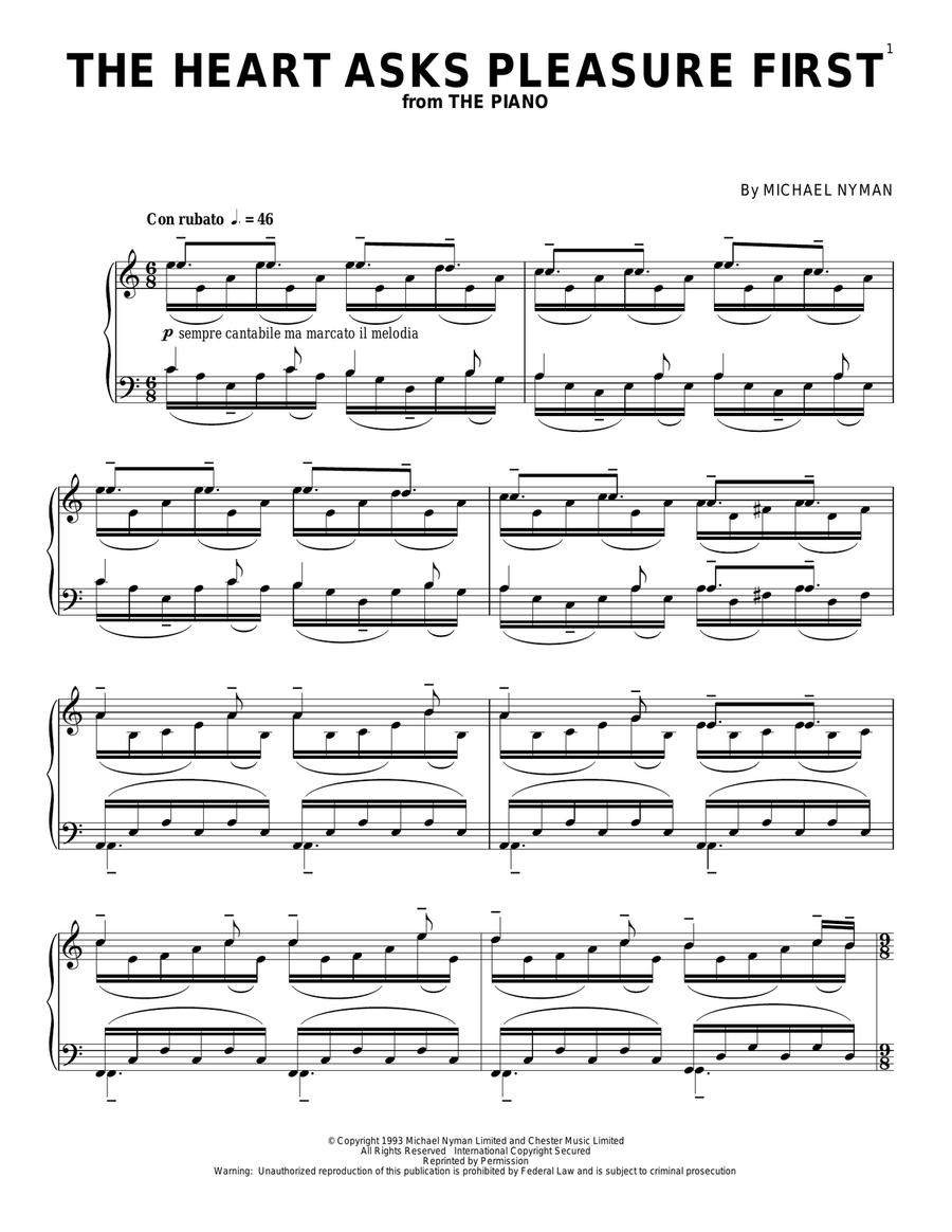The Heart Asks Pleasure First Piano Solo scores gallery preview page 1