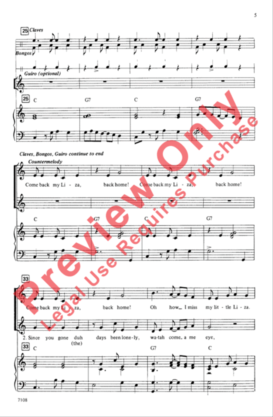 Watah Come a Me Eye 2-Part scores gallery preview page 5