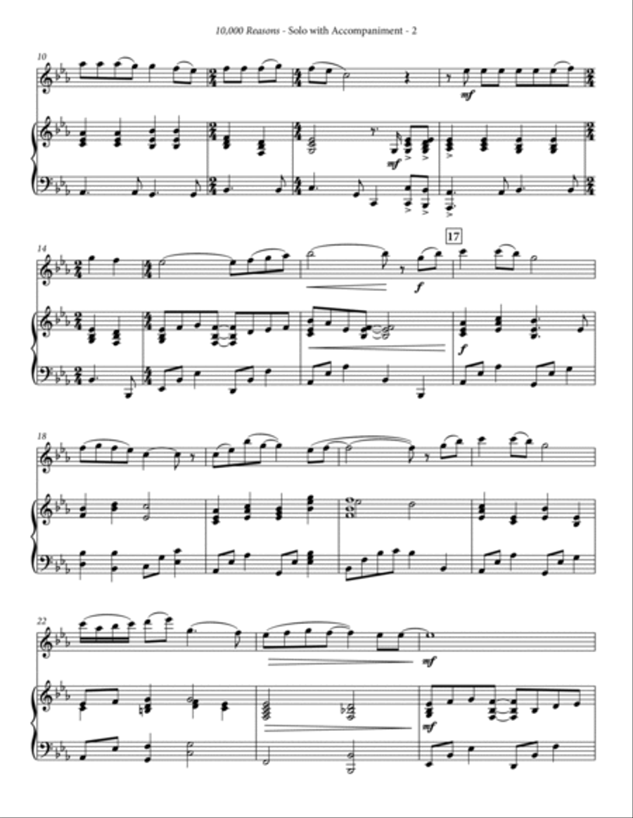 10,000 Reasons (bless The Lord) Flute Solo scores gallery preview page 3