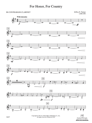 For Honor, For Country: (wp) B-flat Contrabass Clarinet