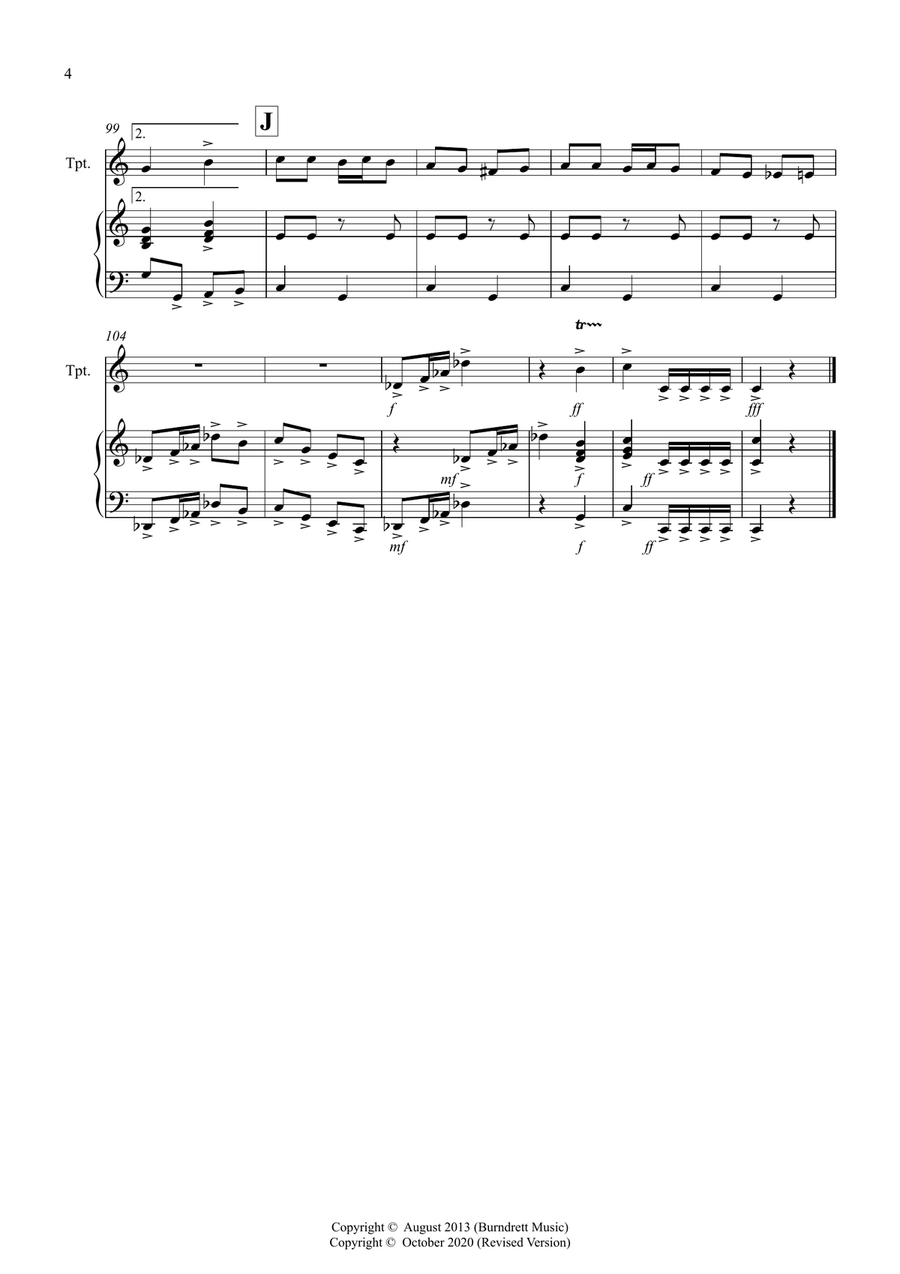 3 halloween Pieces for Trumpet And Piano Trumpet Solo scores gallery preview page 4