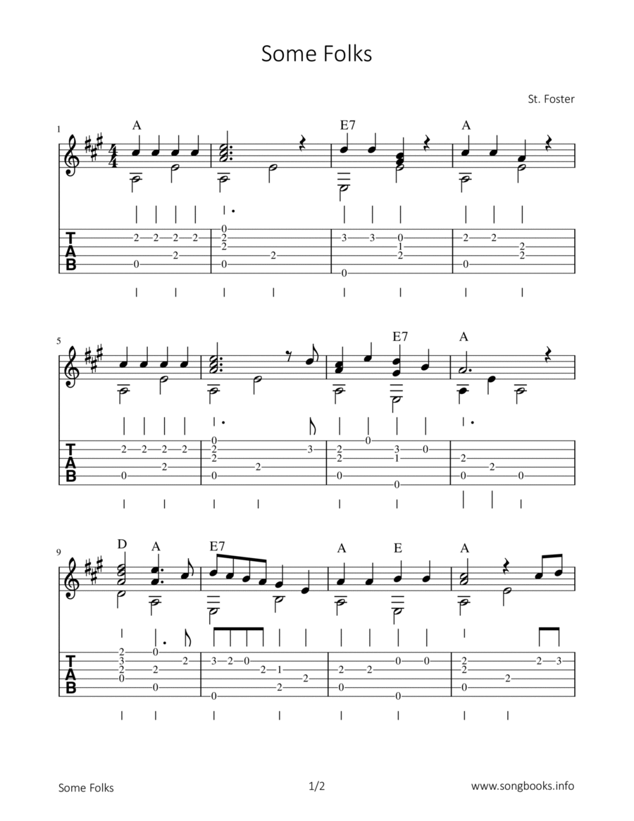 Some Folks Acoustic Guitar scores gallery preview page 1