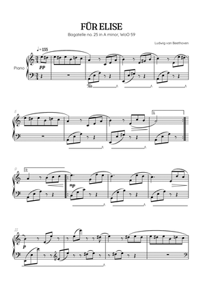 Beethoven • Für Elise / Pour Elise • piano sheet music