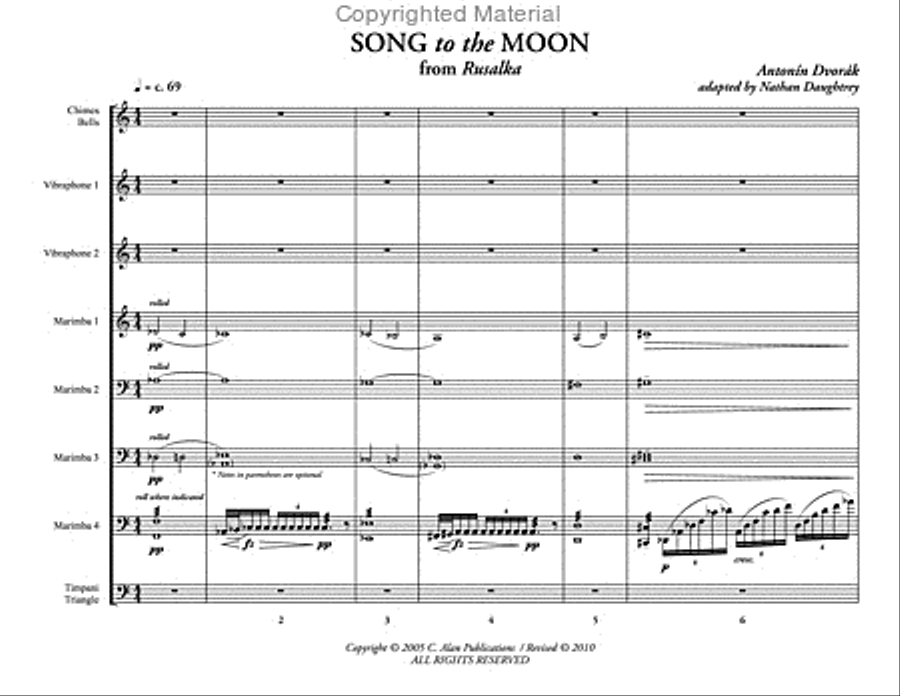 Song to the Moon Percussion Ensemble scores gallery preview page 2