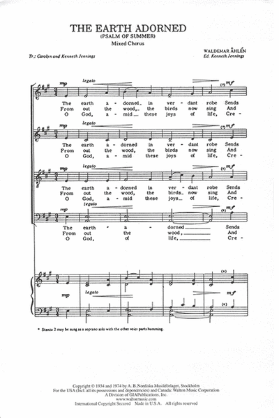The Earth Adorned - SATB image number null