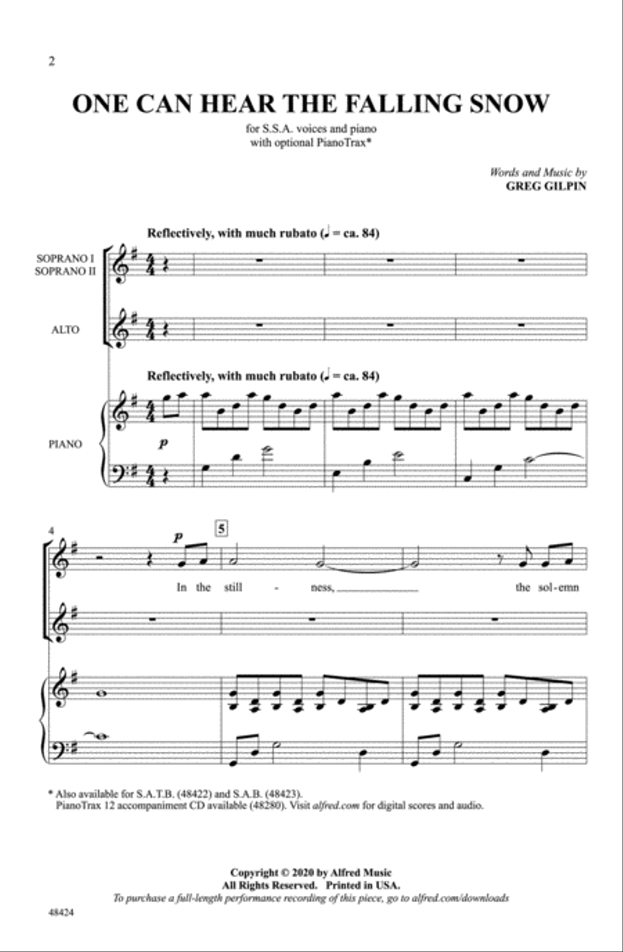 One Can Hear the Falling Snow Choir scores gallery preview page 1