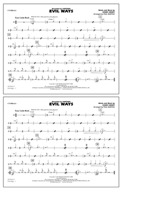 Book cover for Evil Ways (arr. Paul Murtha) - Cymbals