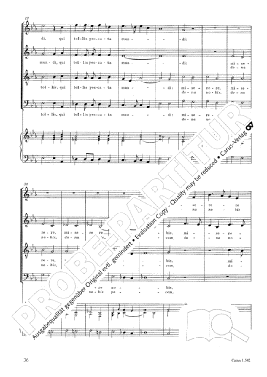 Messa a quattro voci da cappella 4-Part scores gallery preview page 37