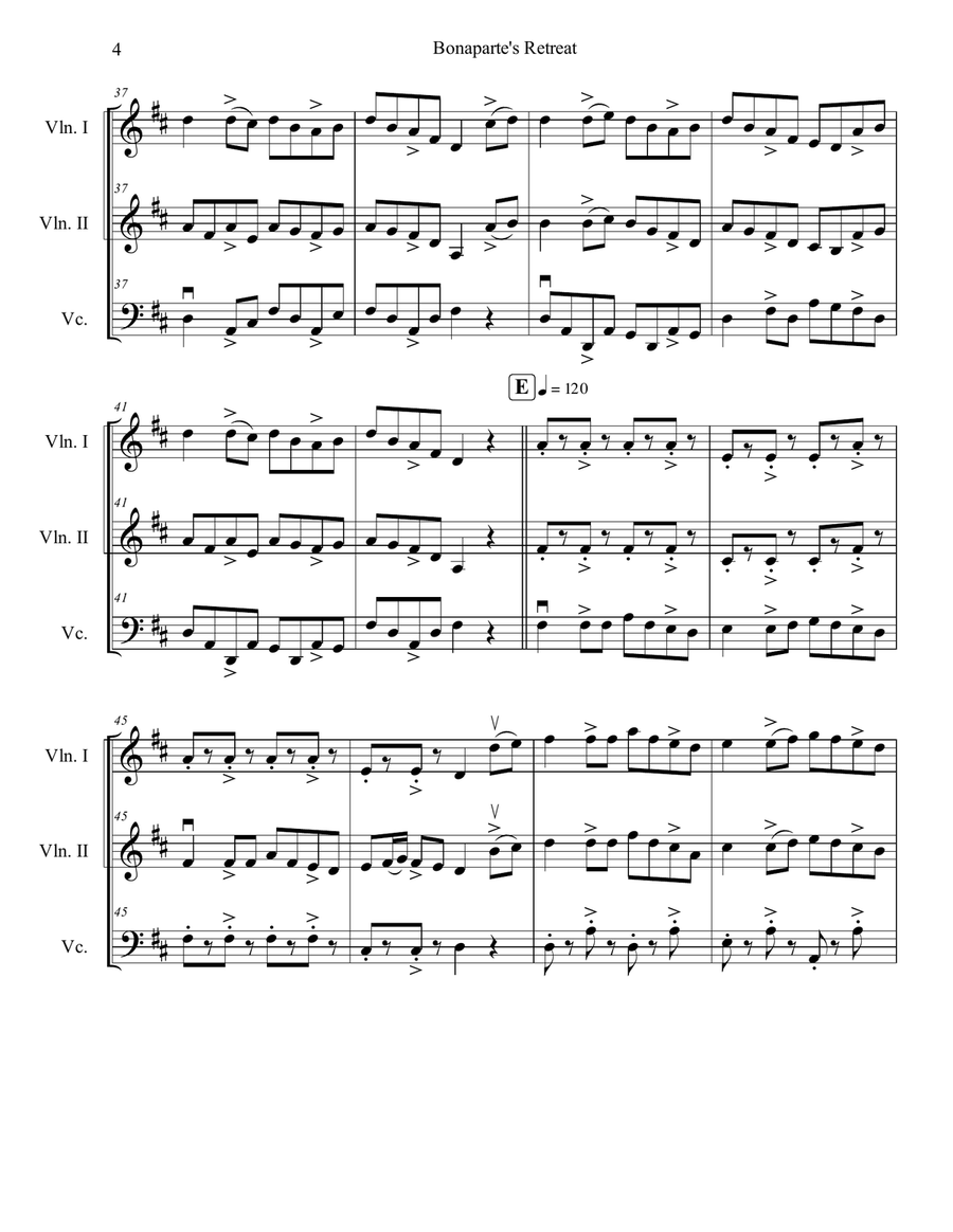 Bonaparte's Retreat String Trio scores gallery preview page 4