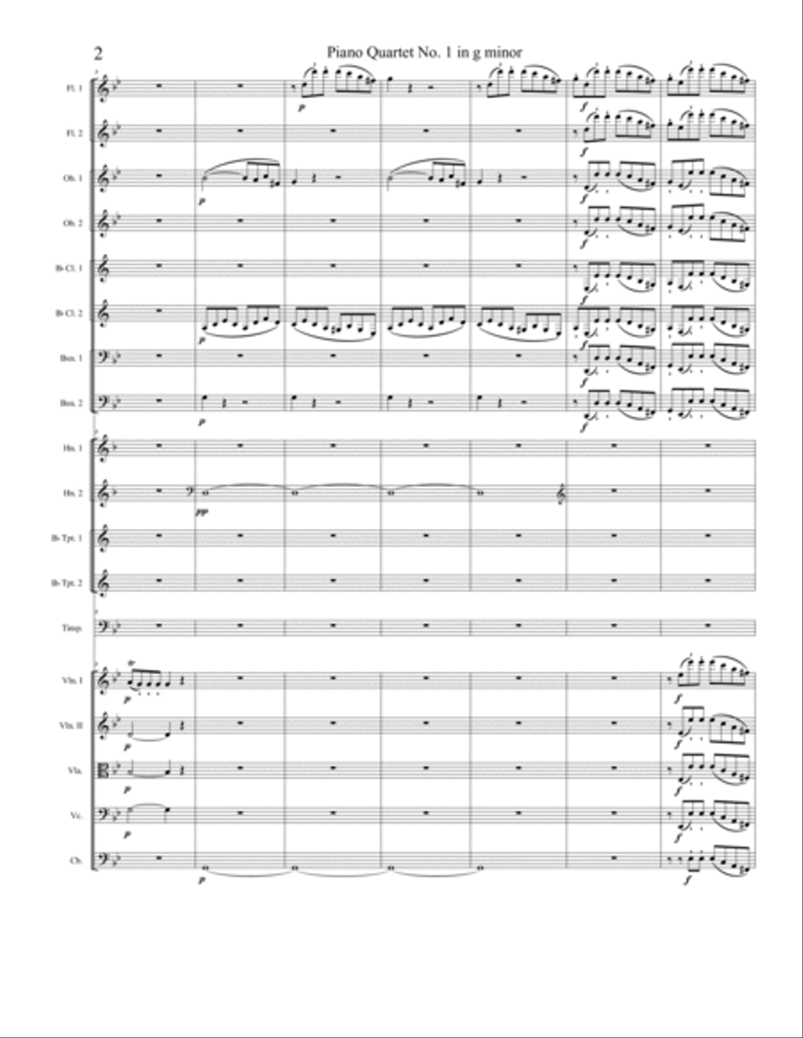Piano Quartet No. 1 in g minor, Movement 1 Piano Quartet scores gallery preview page 2