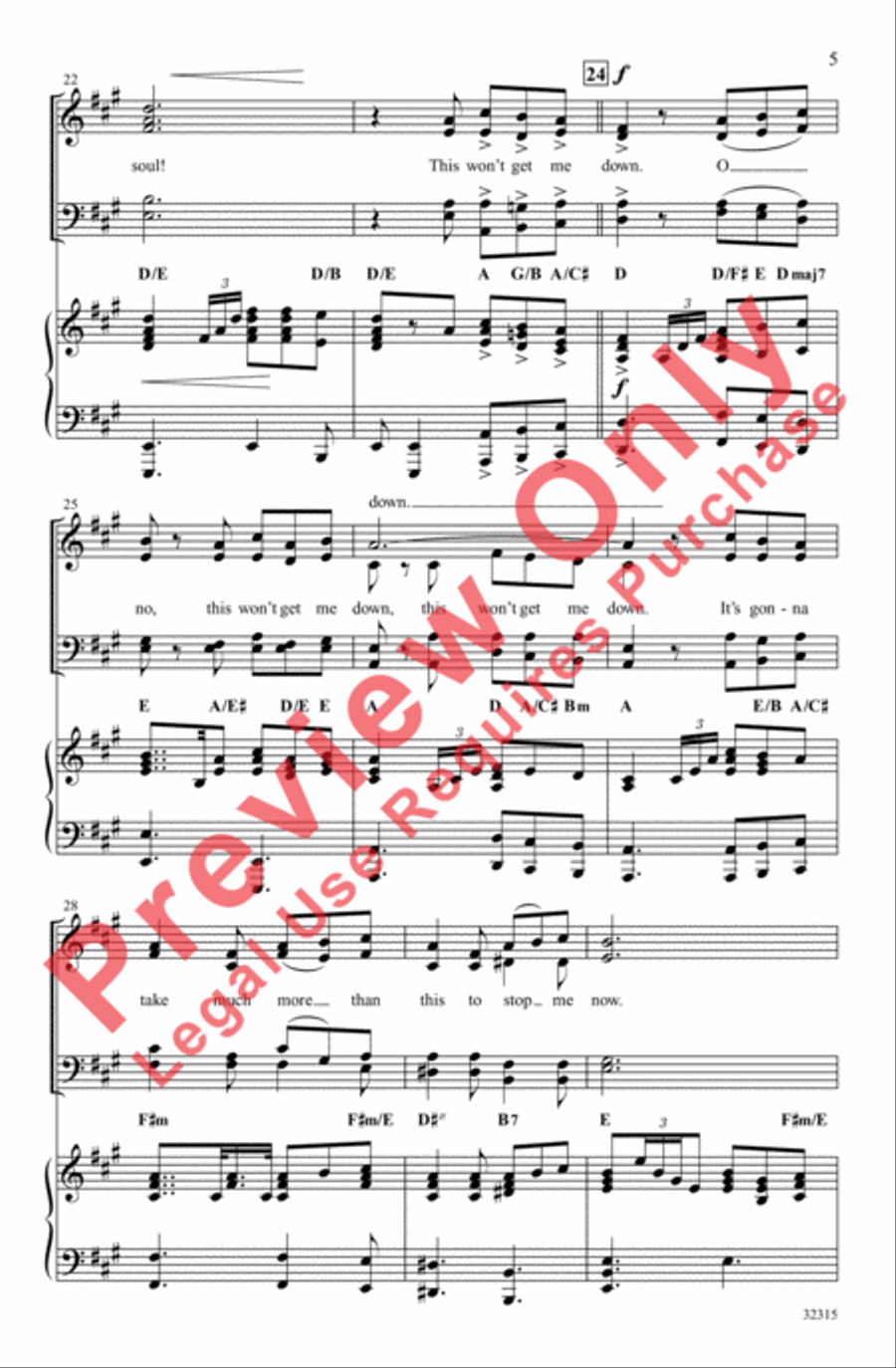 This Won't Get Me Down 4-Part scores gallery preview page 5