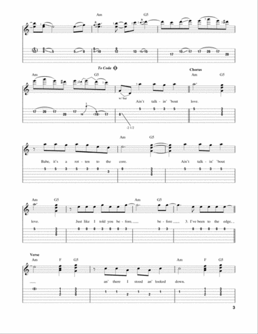 Ain't Talkin' 'Bout Love Acoustic Guitar scores gallery preview page 3