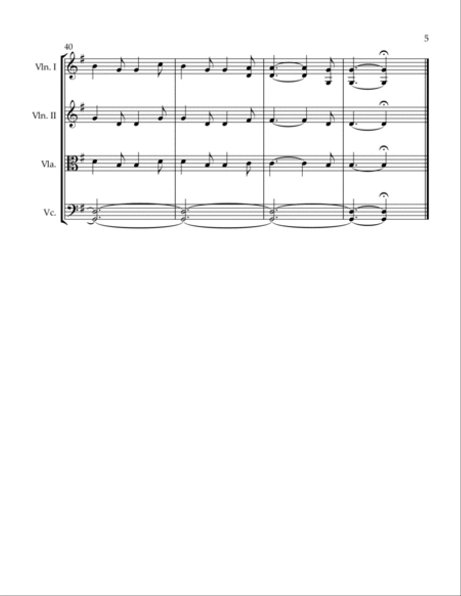 Adeste Fidelis String Quartet scores gallery preview page 5