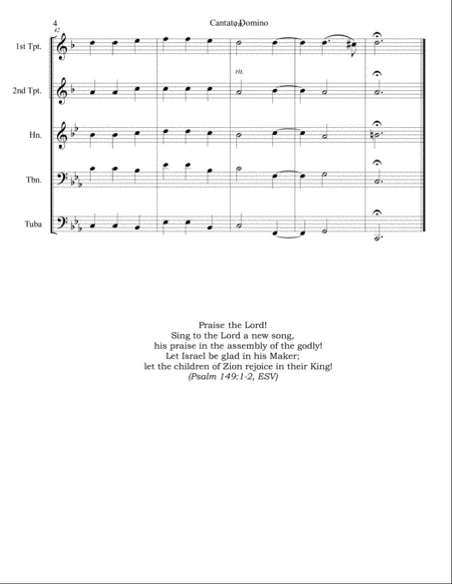 Cantate Domino (Sing unto the Lord) Brass Ensemble scores gallery preview page 4