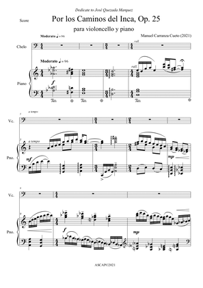 Por los Caminos del Inca, Op. 25 for cello and piano