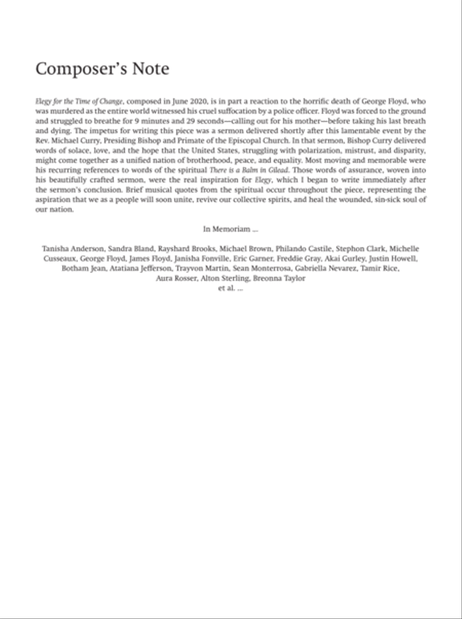 Elegy for the Time of Change Organ scores gallery preview page 2