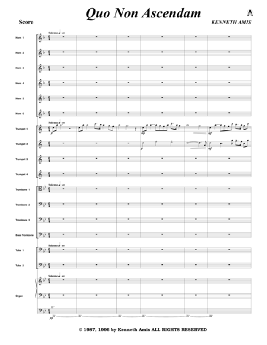 Quo Non Ascendam Quo Non Ascendam Horn scores gallery preview page 3