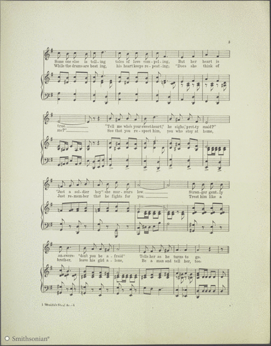 I Wouldn't Steal The Sweetheart of a Soldier Boy Piano, Vocal scores gallery preview page 3