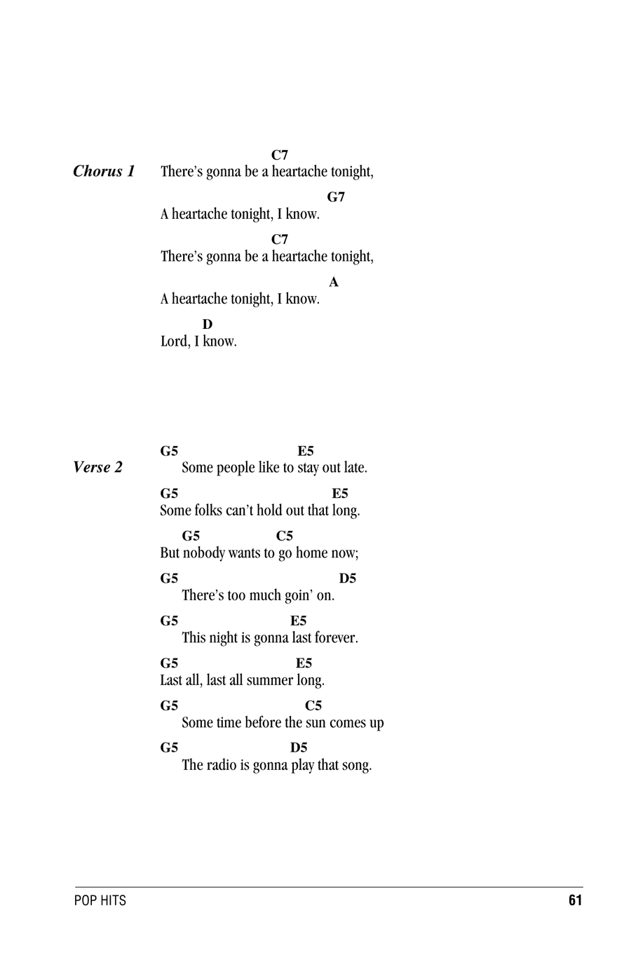 Heartache Tonight Heartache Tonight Piano scores gallery preview page 2