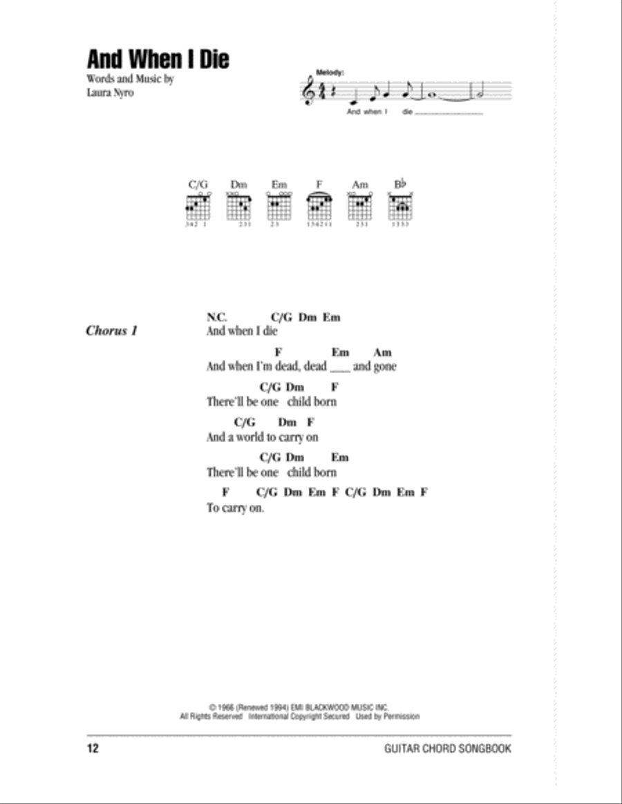 And When I Die And When I Die Acoustic Guitar scores gallery preview page 1