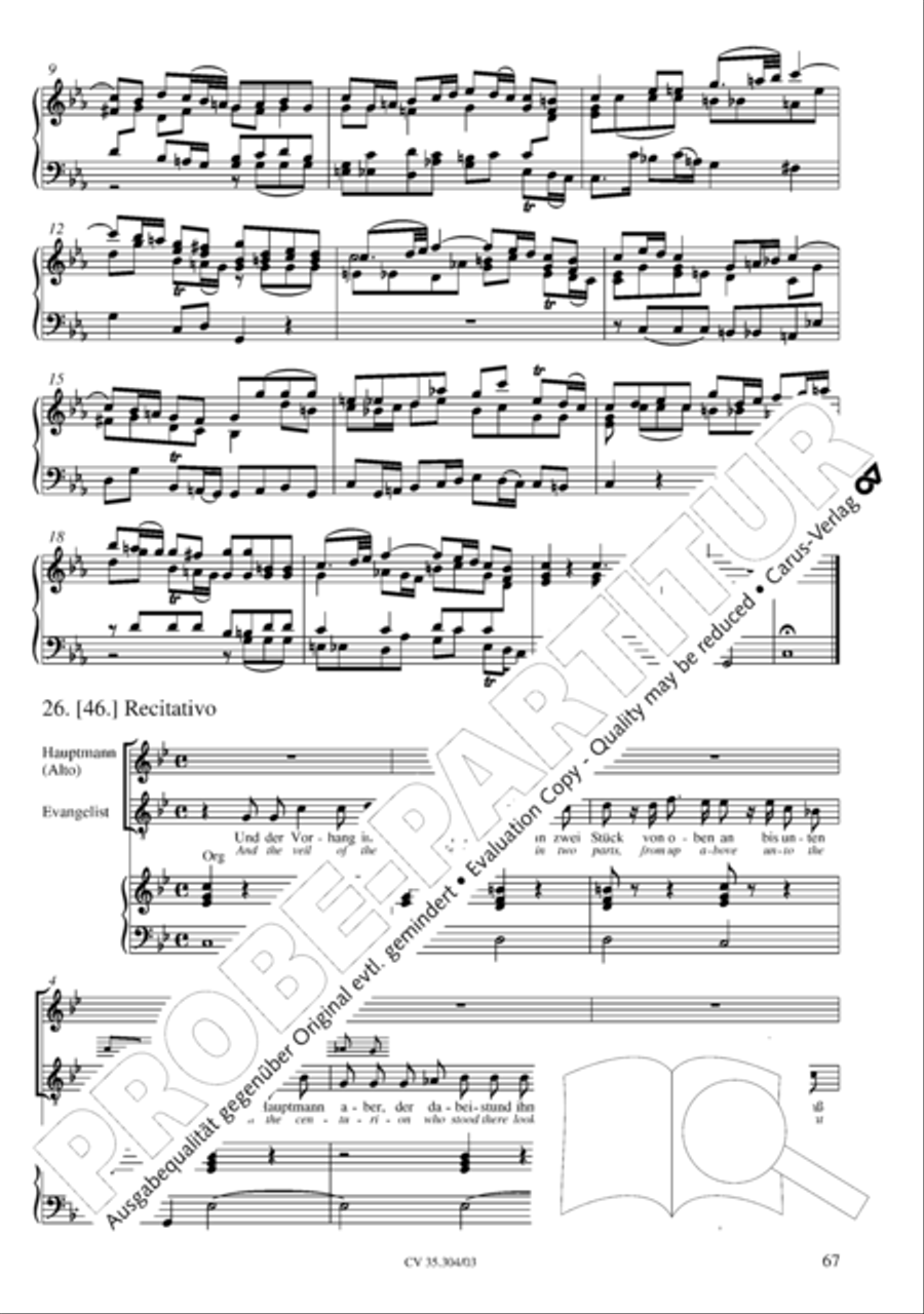 St. Mark Passion (Markus-Passion) 4-Part scores gallery preview page 68