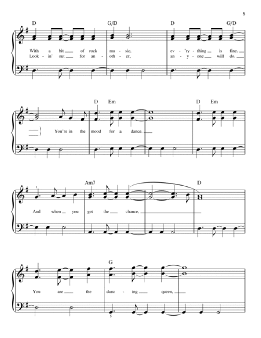 Dancing Queen Dancing Queen Easy Piano scores gallery preview page 5