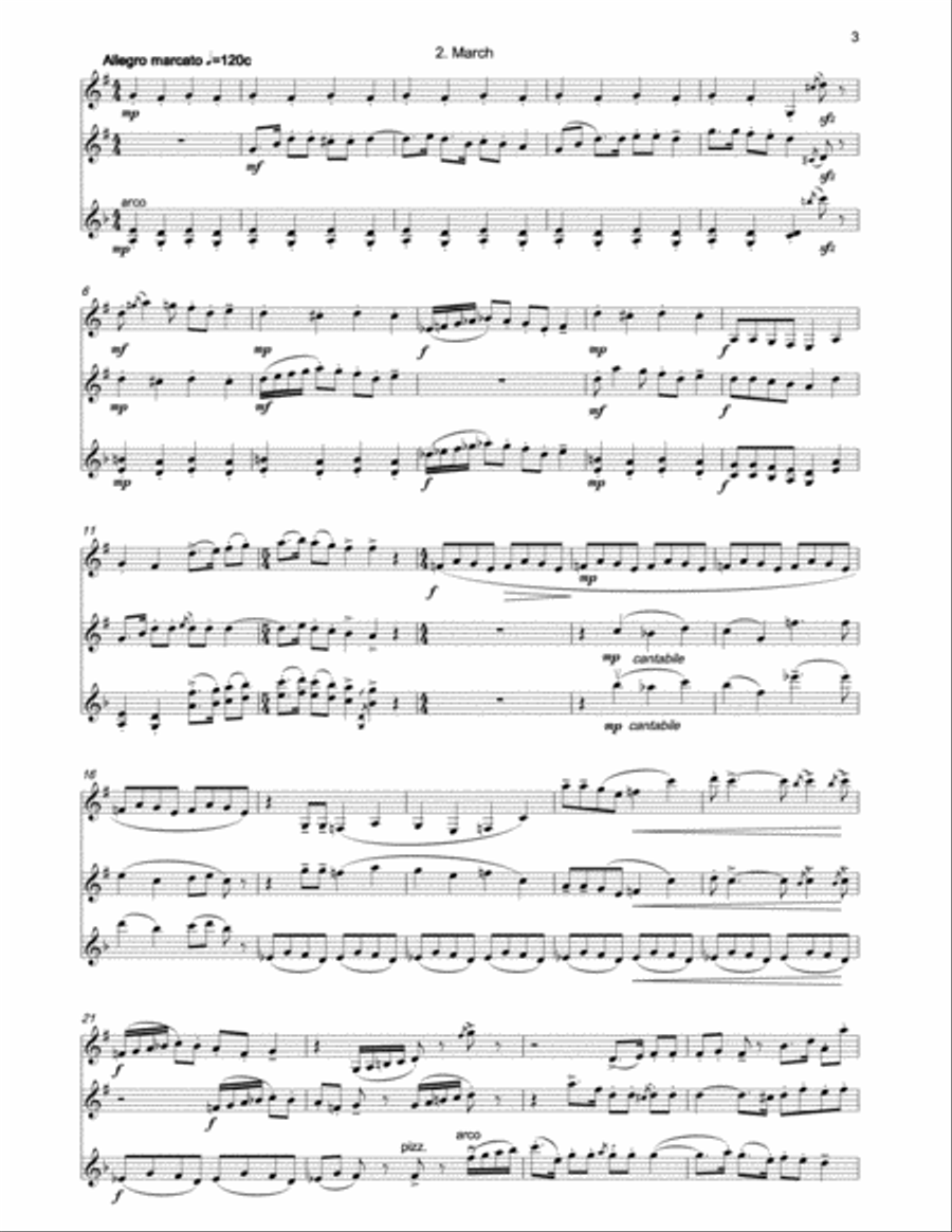IAN BUTTERWORTH Two for Three for clarinet, trumpet & violin Small Ensemble scores gallery preview page 3