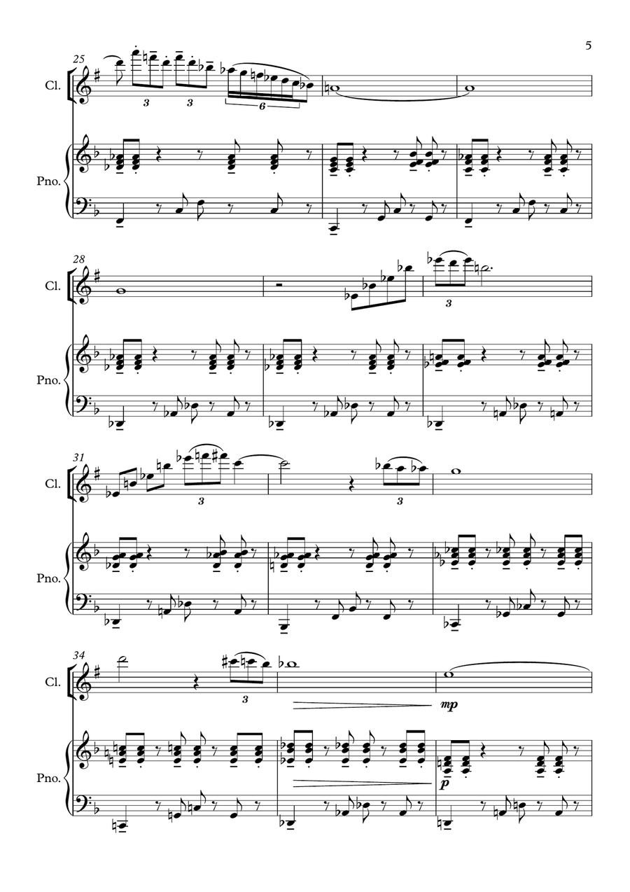 Sultry Nights (Bb Clarinet) B-Flat Clarinet scores gallery preview page 5
